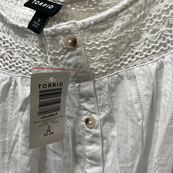 Nwt! torrid 3 bright white crochet tank top - Picture 5 of 7